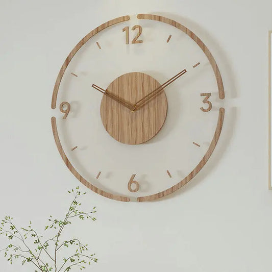 Scandinavian Silent Real Wood Wall Clock - 35 cm clockncozy