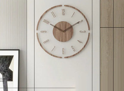 Scandinavian Silent Real Wood Wall Clock - 35 cm clockncozy